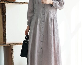 Gray Linen dress,V-neck Linen Shift Dress,Spring Autumn Dress,Smock Linen Dress,Ramie Dress,Prom Dress,Plus Size Clothing,Handmade Dress Gray Linen dress,V-neck Linen Shift Dress,Spring Autumn Dress,Smock Linen Dress,Ramie Dress,Prom Dress,Plus Size Clothing,Handmade Dress