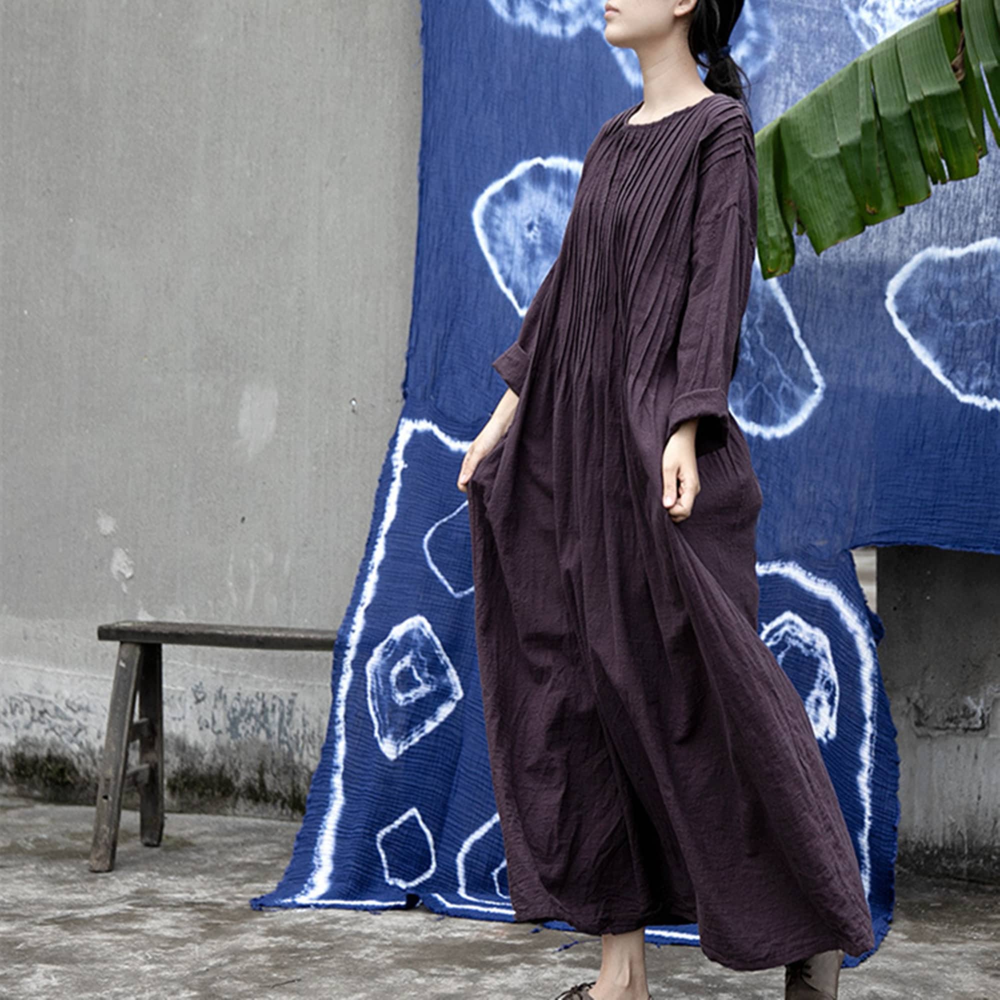 casual cotton maxi dress Vintage Long Sleeve Button Tiered A-Line Plus Size Shirt Dress Summer Flowy Long Beach Vacation Dresses for Women 2024, Black, Small at Amazon Women's Clothing store A casual t Women's Solid Cotton Long Maxi