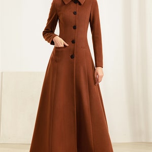 Big Collar Long Coat,women Wool Dress Coat,full Length Big Collar Long Coat,women Wool Dress Coat,full Length