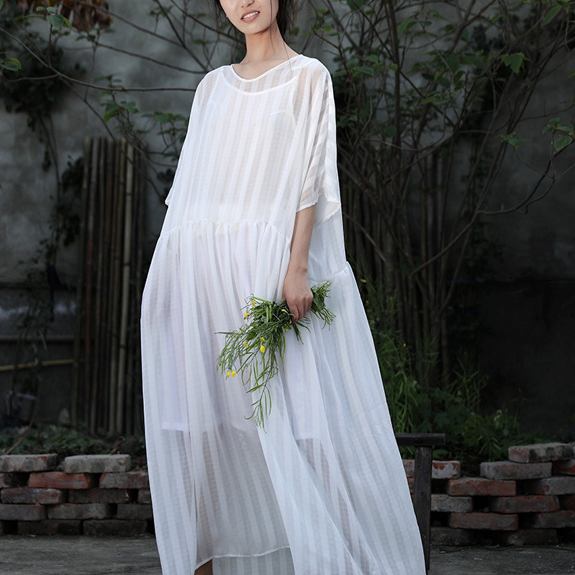 White Flowy Dress - Etsy