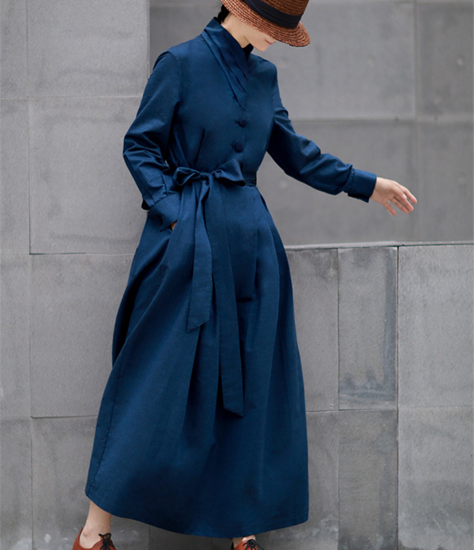The Nautical Navy Linen Dress