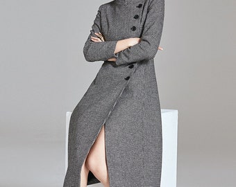 Autumn winter wool jacket women wool coat plus size winter coat long sleeve coat dress plus size clothing custom