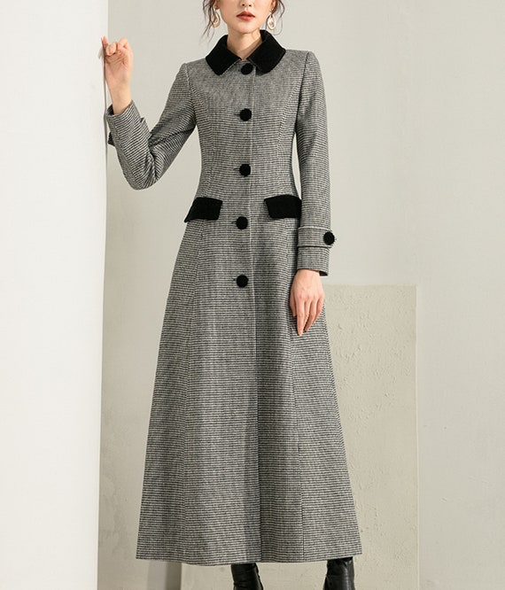 Women Long Full Length Wool Jacket,fitted Coat,plus Size