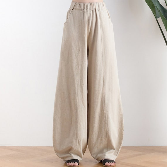 【THE MOZZ】[Premium] Marie Wide Linen Pants MP2269-PDP_OFF-