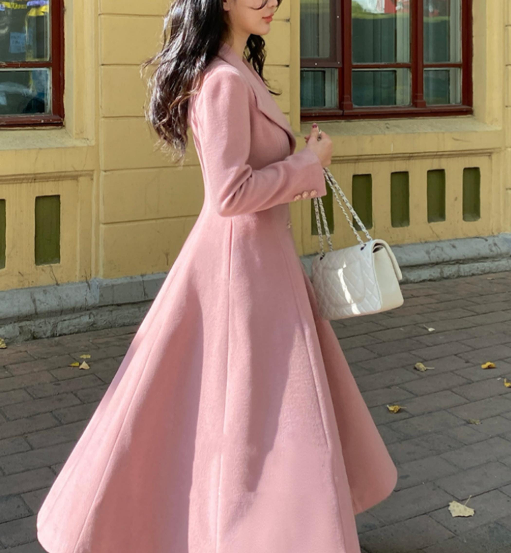 pink wool dress Pink wool dress