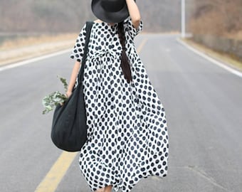 Summer dress large size maxi dress plus size clothing short sleeve long dress beach dress women cotton dress maternity