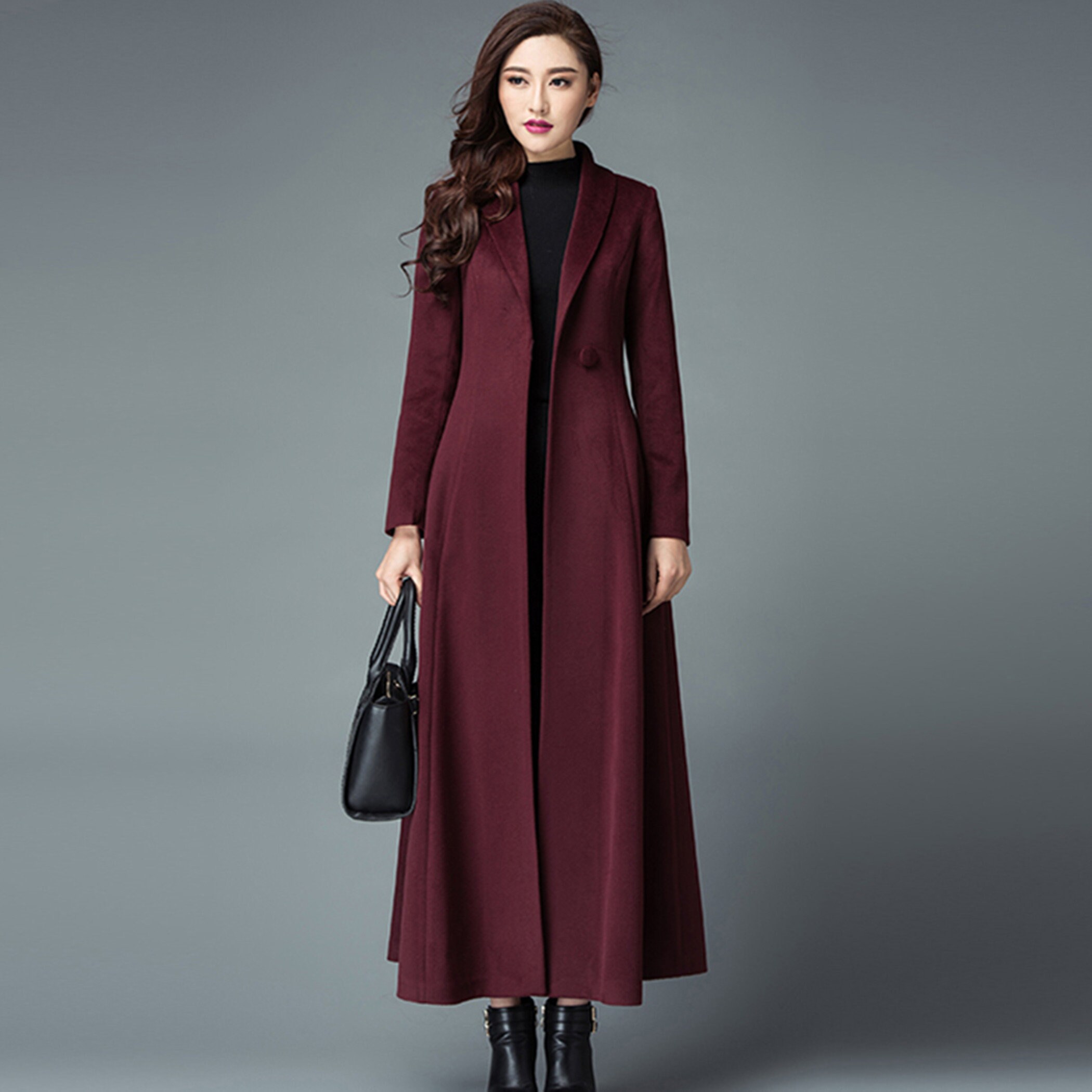 未使用ロージーモンスターhandsome lady long wool coat Long Connery Coat - Dark Charcoal - PAIGE