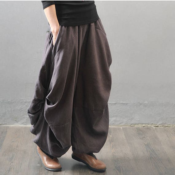 【Anyone more】Foundy Maxi Long Wide Pants Linen Pants Wide Legged Trousers Maxi Pant Baggy Pants