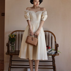 Puffed Sleeve Summer Dress