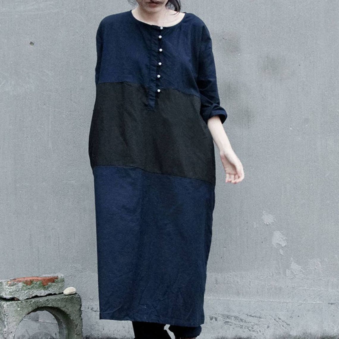 Linen Patchwork Dress