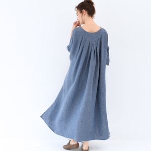 Loose linen dress,linen tunic dress,loose caftan,day dress,midi dress,plus size clothing,natural linen women clothing