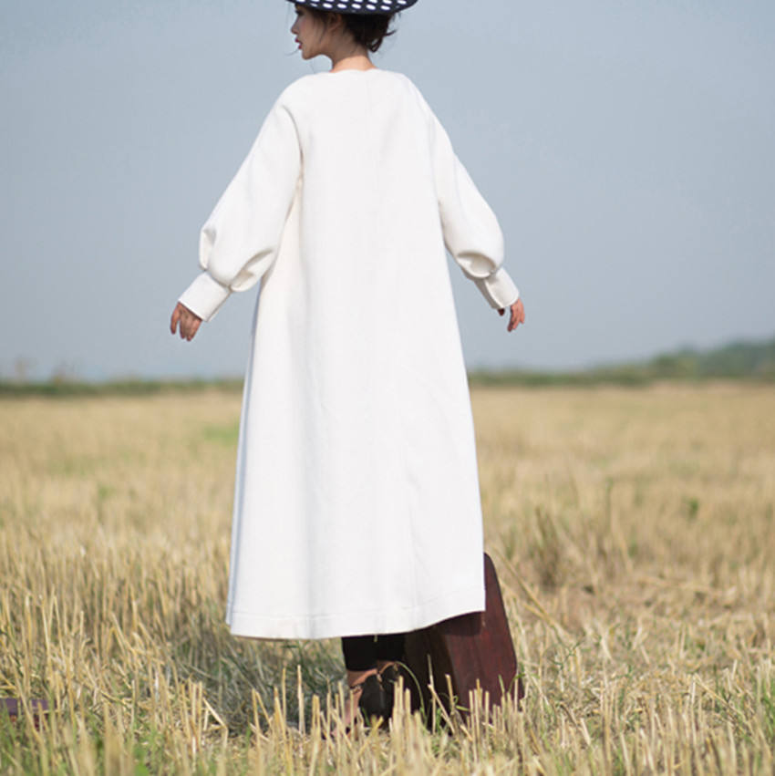 White Coat Long Full Length Wool Jacket Warm Cozy Coat Dress Etsy