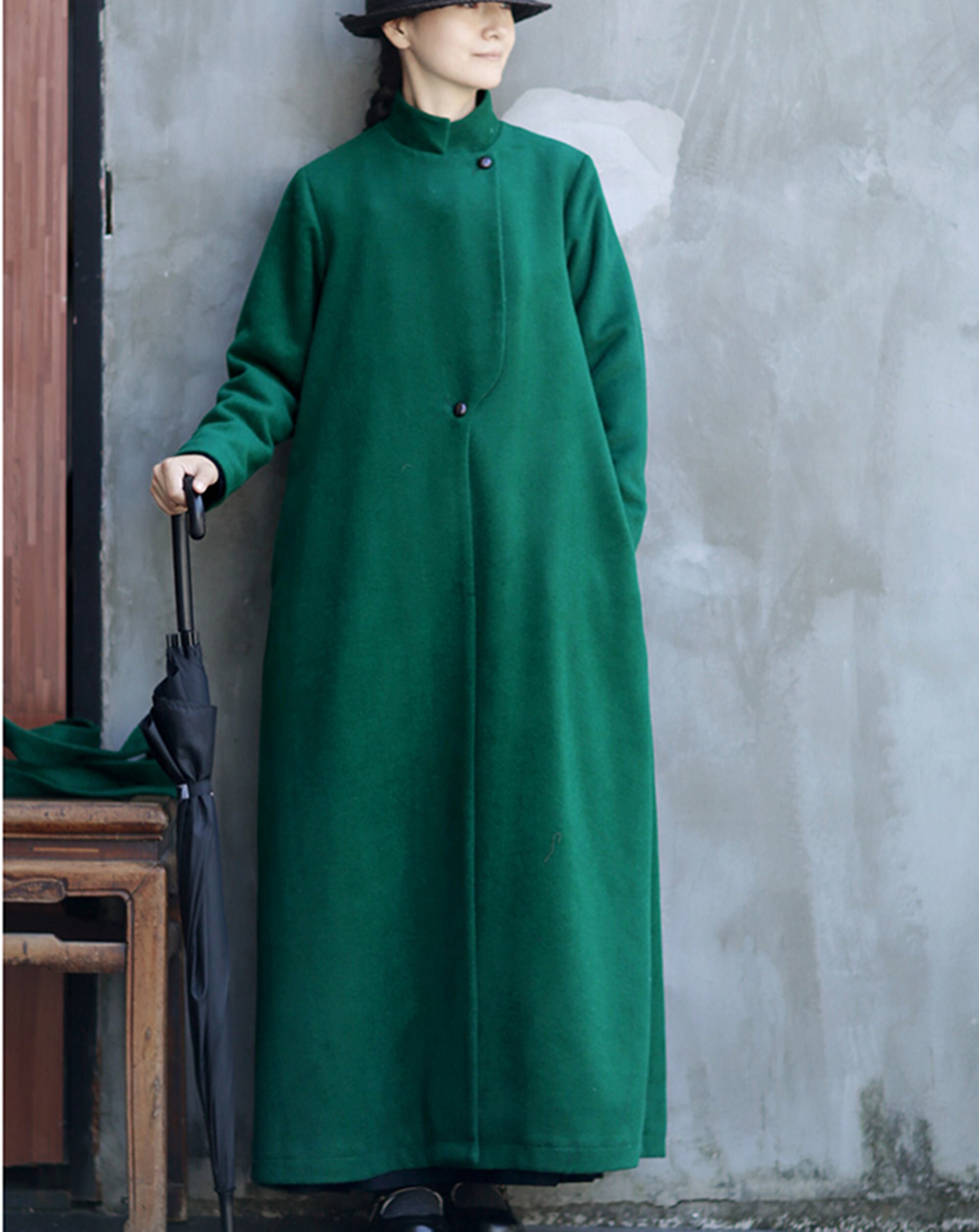 雰囲気◎ ~00's Japan製 Green Wool Half Coat 雰囲気◎ ~00´s Japan製 Green Wool Half Coat