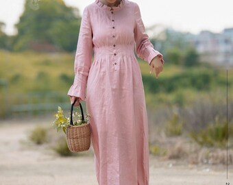 chinese dress ladies Amazon.com: Women's Cotton Linen Dresses Laple V Neck Button Down Shirt  Dress Long Sleeve Loose Fit Casual Midi Tunic Dresses Pink : Clothing,  Shoes & Jewelry main image 0