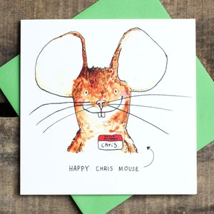 Happy Chris Mouse - Biglietto di Natale - Biglietto d'auguri - Umorismo - Pun