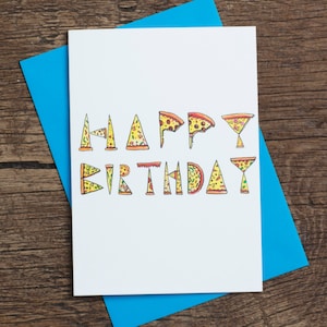 Happy Pizza Birthday - Geburtstagskarte - Grußkarte - Pizza