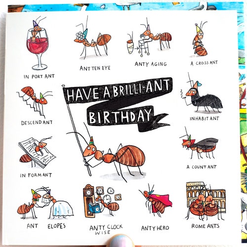 Have a Brilli-ant Birthday Ant Puns Humour Funny Dad - Etsy Have a Brilli-ant Birthday Ant Puns Humour Funny Dad - Etsy