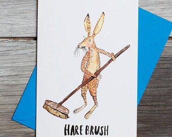 Hare Pun Card Etsy