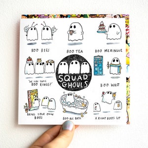 Squad Ghouls * amigos * Tarjeta de cumpleaños * Humor Divertido * Tarjeta de felicitación * Dibujos animados ilustrados * fantasma * espeluznante * mejores amigos