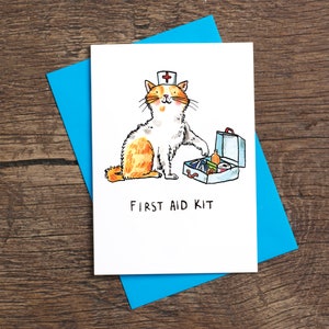 Trousse de premiers soins * Carte de voeux * Humour * Jeu de mots * Chat * Chaton