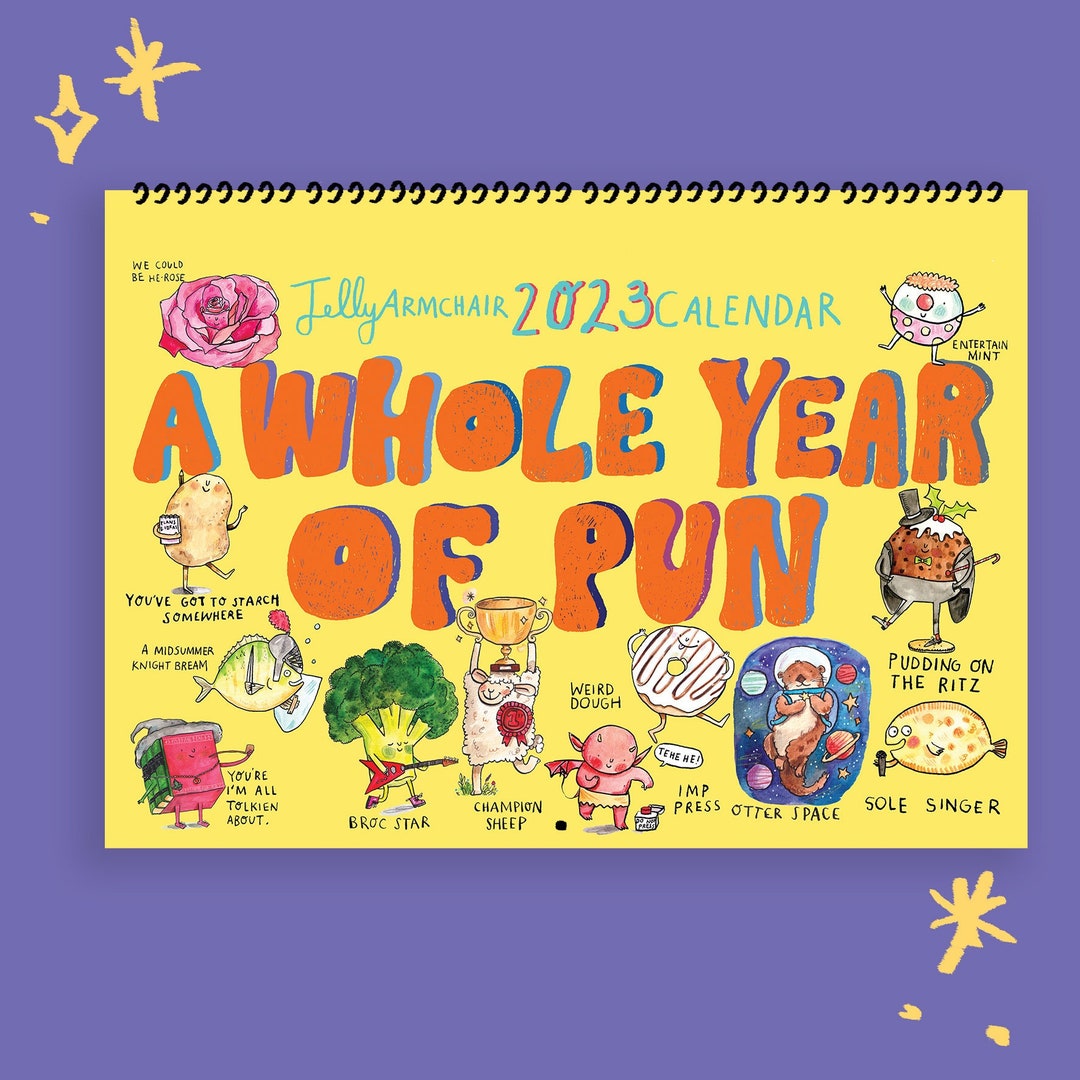 Whole Year of Pun 2023 A4 Wall Calendar Jelly Armchair Etsy UK