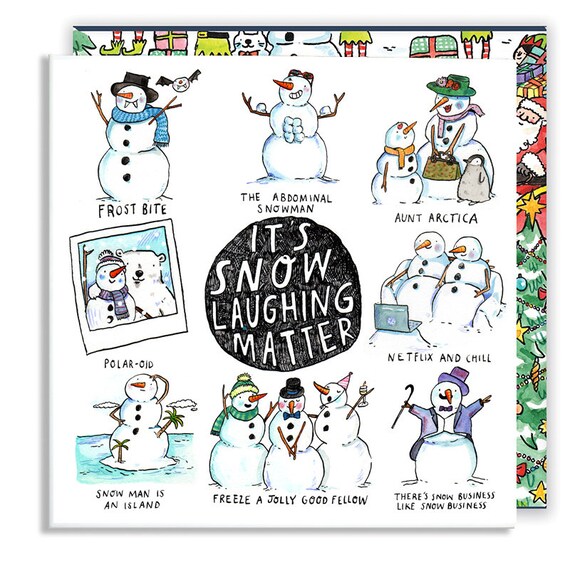 Funny Snowman Christmas Card – Joke Xmas Card With Envelope – UK Handmade