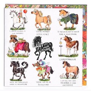 Hay It's Your Birthday *Pferd Wortspiel Geburtstagskarte*