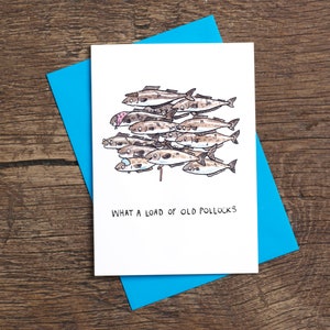Quelle charge de vieilles goberges * Carte de voeux * Humour * Jeu de mots * Poisson