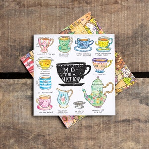 Moteavation Tea Puns Greeting Card British Humour and word Play Funny Motivational Silly Quirky Catherinedoart Jelly Armchair image 6