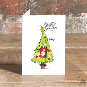 Dropping Needles - Carte de Noël - Carte de vœux - Humour - Drôle - Carol Singing