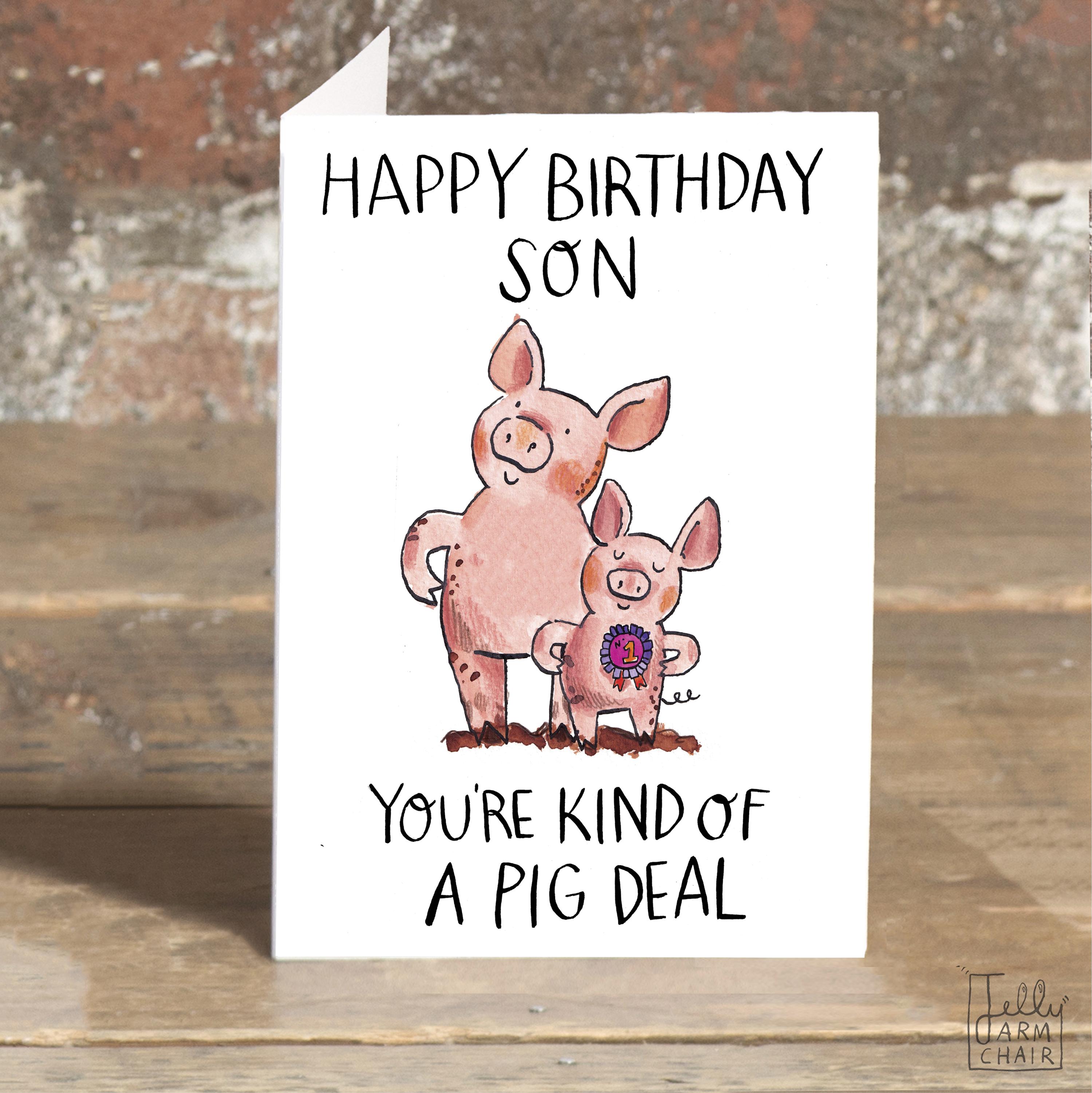 Old English Co. Divertidas Tarjetas De Cumpleaños Para Hijo, Diseño De