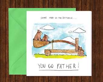 Funny Bear Dad Father's Day Card - Pun Card for Daddy