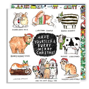 Tenha um Feliz Natal Peludo * Animais * Humor * Trocadilhos * Cartões * Cães * Gatos