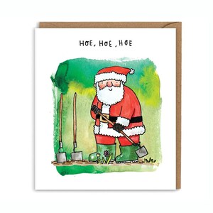 Schoffel Schoffel * Grappige kerstkaart * Tuinieren kerstkaarten * Kerstman * kerstwoordspeling *