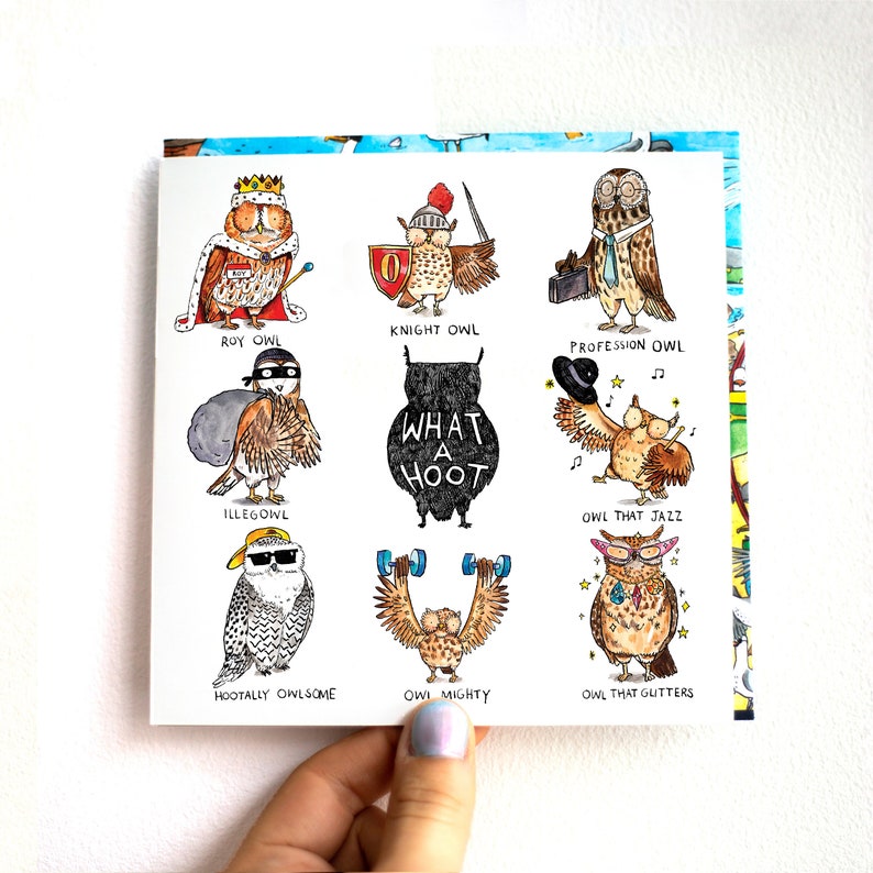 What A Hoot Owl Pun Card Humour Joke Funny Greetings Etsy