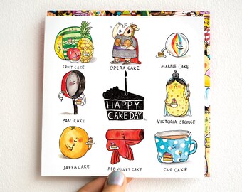 Happy Cake Day. Multi Pun Birthday/Celebration Card Jelly Armchair Humour Funny Joke