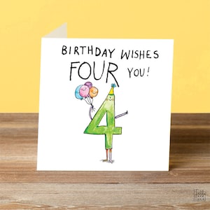 Geburtstagswünsche vier Sie! * Erster Geburtstag * Feiern * Illustration * Zahlen