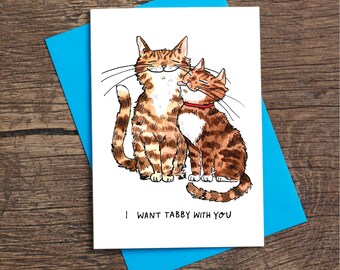 Tabby Cat Romance Card – Funny Valentine's Day Card