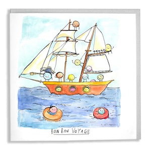 Bon Bon Voyage - Greetings card- Illustration- Card Sweet Humour Bon Voyage