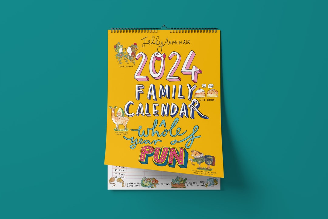 Whole Year of Pun 2024 A3 Wall Calendar Jelly Armchair Etsy UK