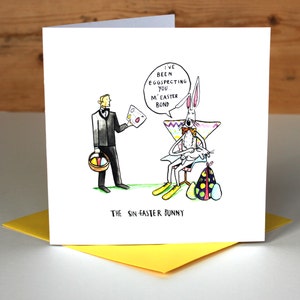 The Sin-Easter Bunny Easter Greetings Card Funny Pun Humour James Bond Blofeld
