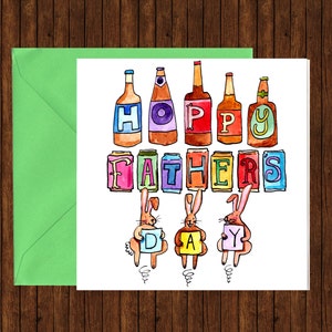 Hopfen Vatertag - Bier Karte für Papa - Kaninchen Vatertag - Lustige Papa Karte Bier - Bier Papa Karte - Vatertag Karte - Lustiger Vatertag