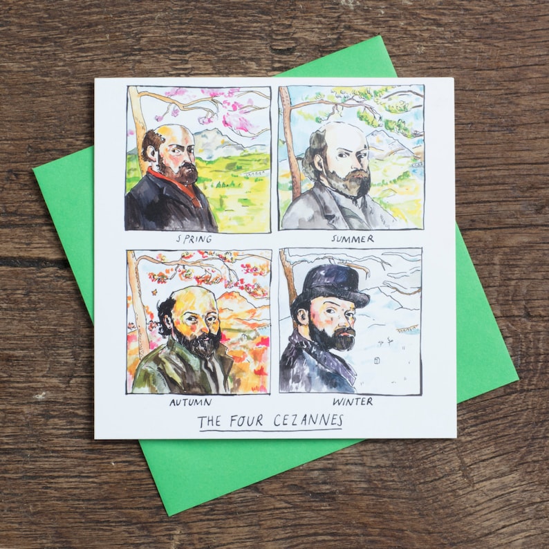 Scarica Gratis Images The Four Cezannes Greetings Card Pun Humour Art Etsy actualisé salutations