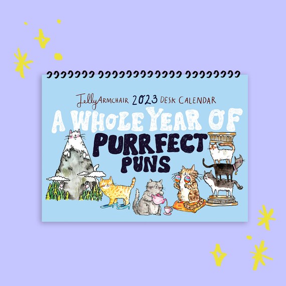 cat-2023-a5-desk-calendar-humour-pun-funny-organiser-etsy