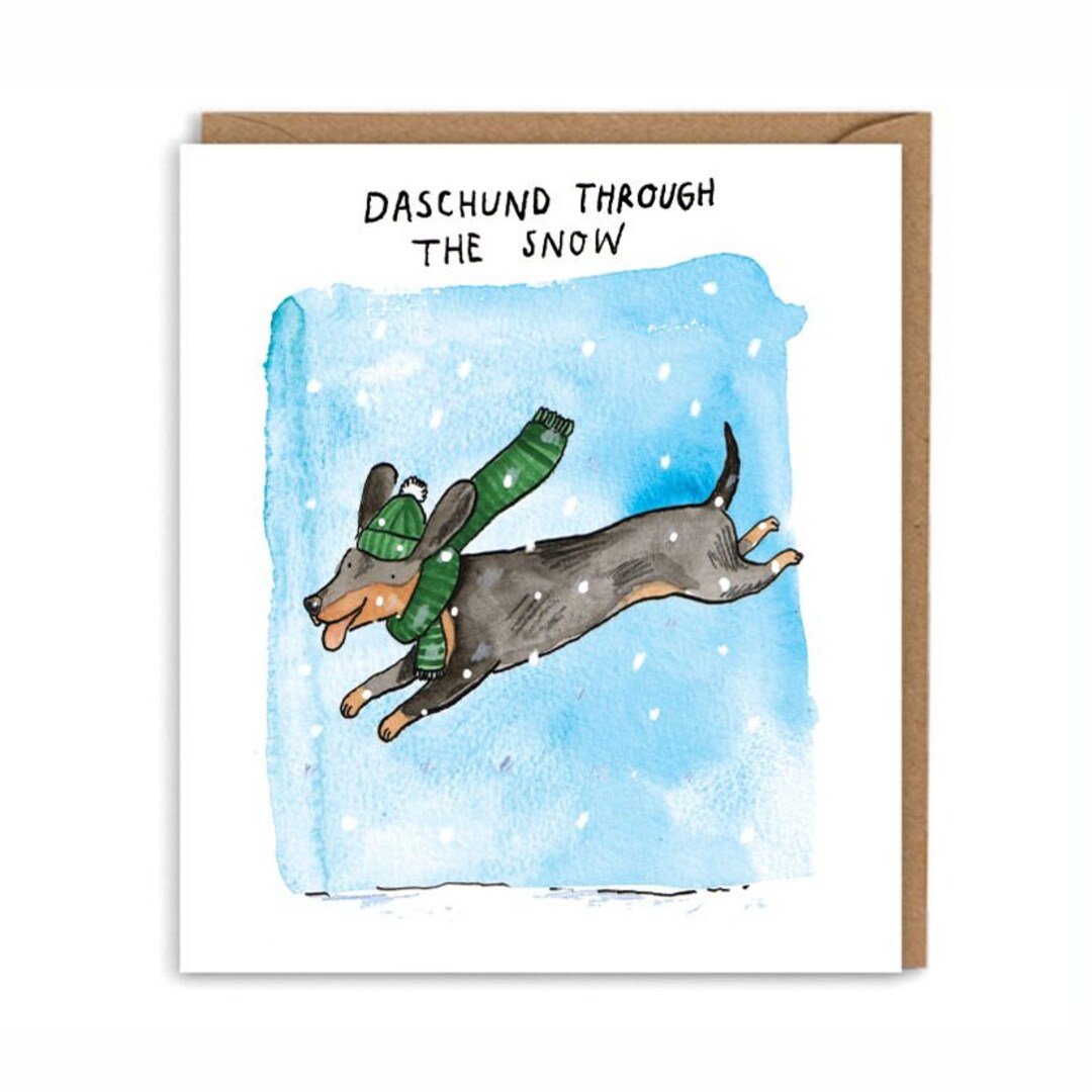 Daschund Through the Snow Sausage Dog Christmas Card - Etsy
