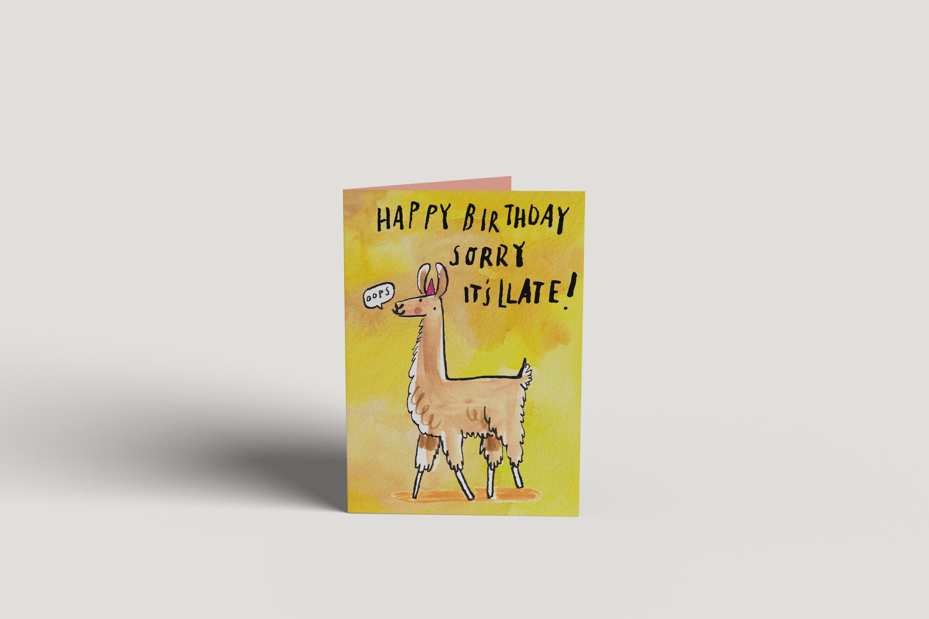 Sorry It's Llate * Belated Birthday Card * Llama Pun Birthday Card * Animal  Pun Card *, image size:3000x2000