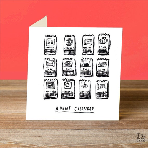 Avent Calendar Greetings Card Christmas Card Humour Etsy