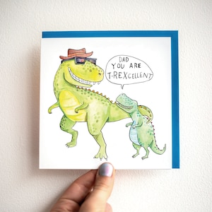 Papa du bist T-Rexcellent - Dinosaurier Papa Karte - Dinosaurier Vatertagskarte - Vatertagskarte - Lustige Karte für Papa - Geschenk für Papa - T-Rex