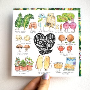 Vegan be so good together * Carte Saint Valentin * Petit ami * Petite amie * Mari * Femme * Vegan Pun Love Card * Jelly Armchair * Plant Based *