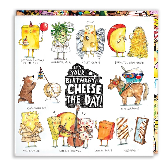 Its Your Birthday Cheese The Day food Birthday Card Etsy